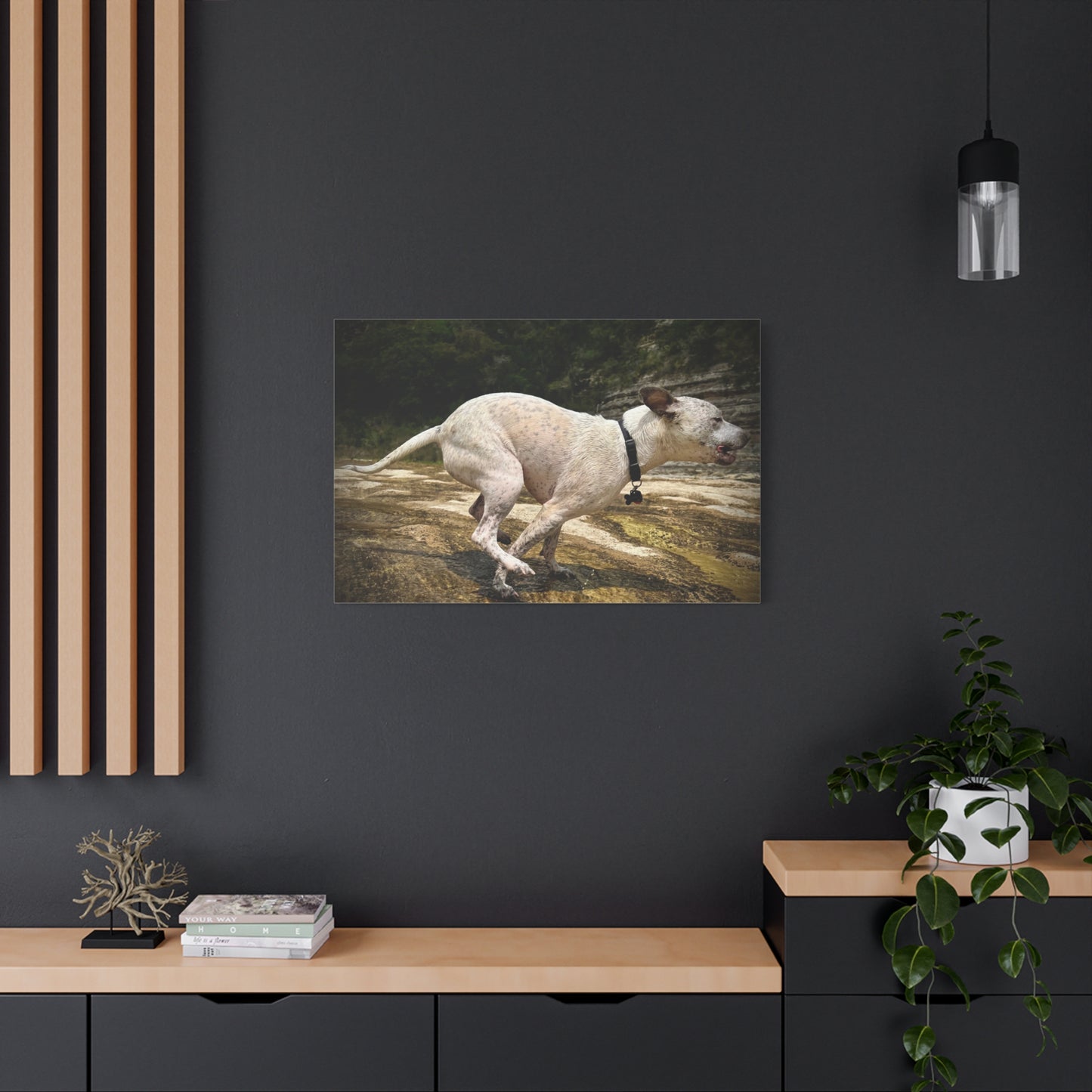Running Dog Canvas Wall Art – Matte Stretched Pet Photo Print