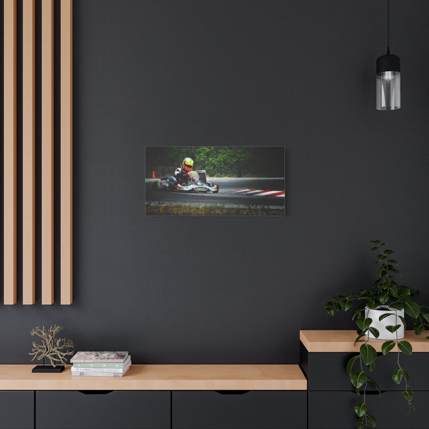 Go-Kart Racing Canvas Print — Action Track Wall Art