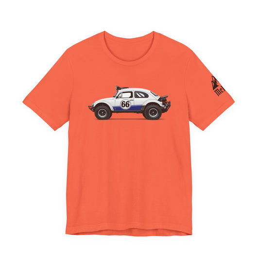 Vintage Baja Beetle Race Car T-Shirt — #66 Off-Road Classic Tee