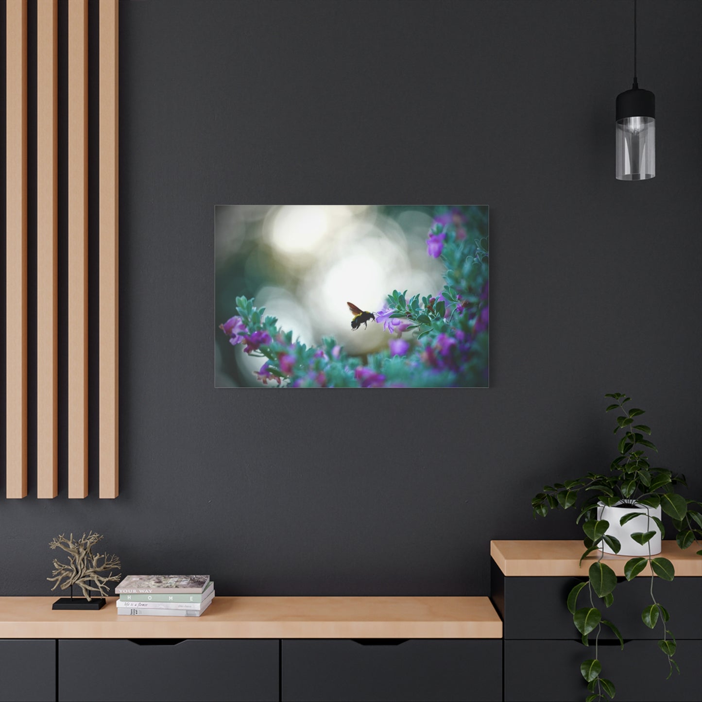 Bumble Bee in Bloom Matte Canvas Wall Art