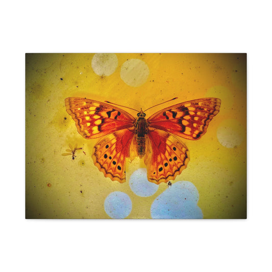 Orange Butterfly Matte Canvas Wall Art — Vibrant Vintage-Inspired Nature Print
