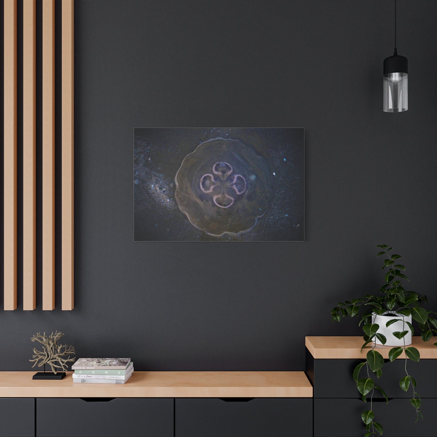 Abstract Jellyfish Canvas Print — Ethereal Ocean Wall Art, Matte Stretched 1.25"