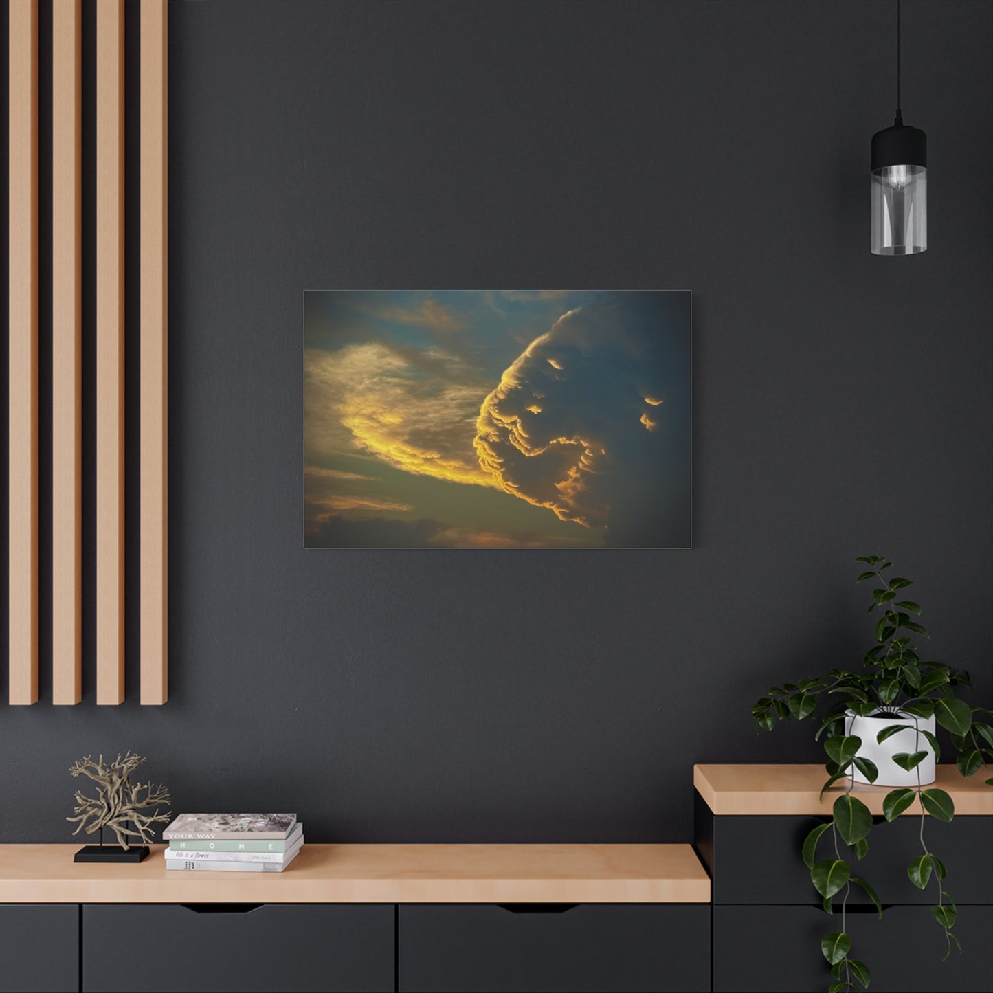 Sunset Cloud Lion Face Matte Canvas Wall Art