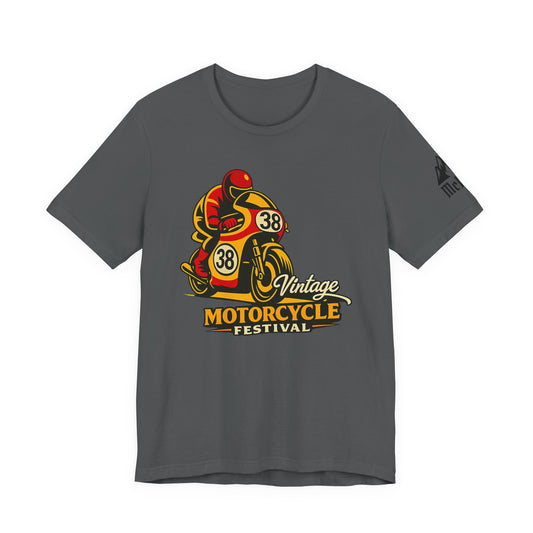 Motorcycle Racer Tee — Vintage Racing Graphic T-Shirt ("38")