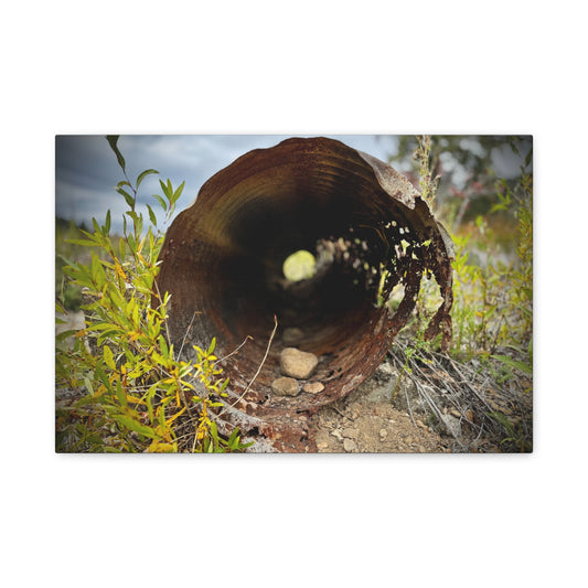 Rusty Pipe Nature Canvas Print — Matte Stretched Wall Art