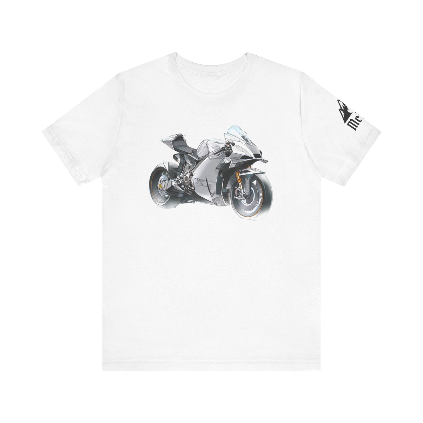 Sportsbike Graphic Tee — Silver Superbike Design