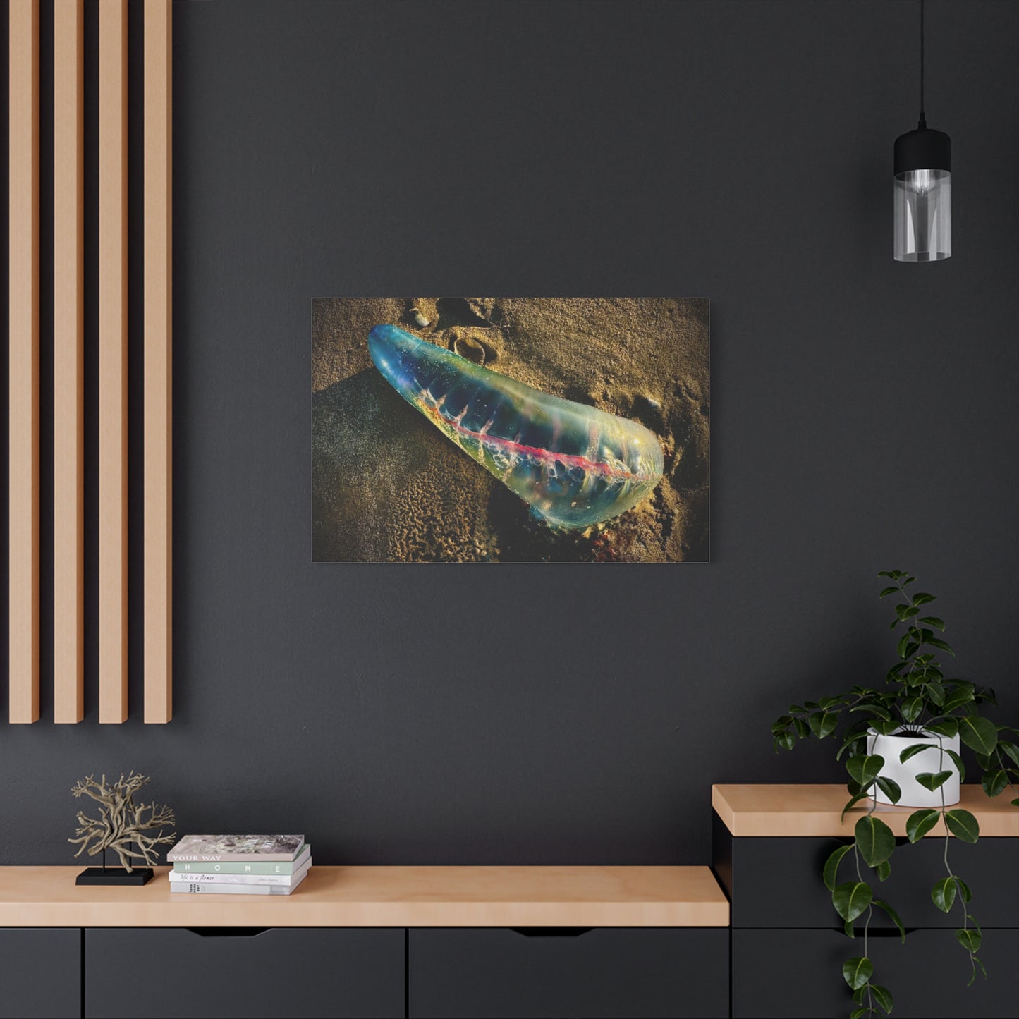 Blue Portuguese Man o' War Canvas Print — Beach Nautical Wall Art