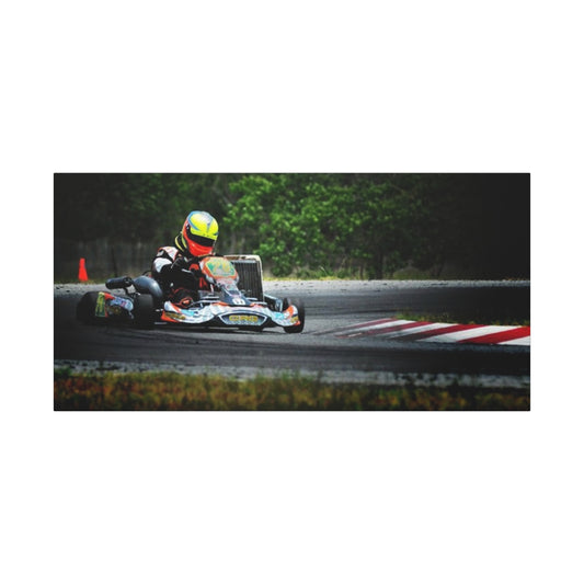 Go-Kart Racing Canvas Print — Action Track Wall Art