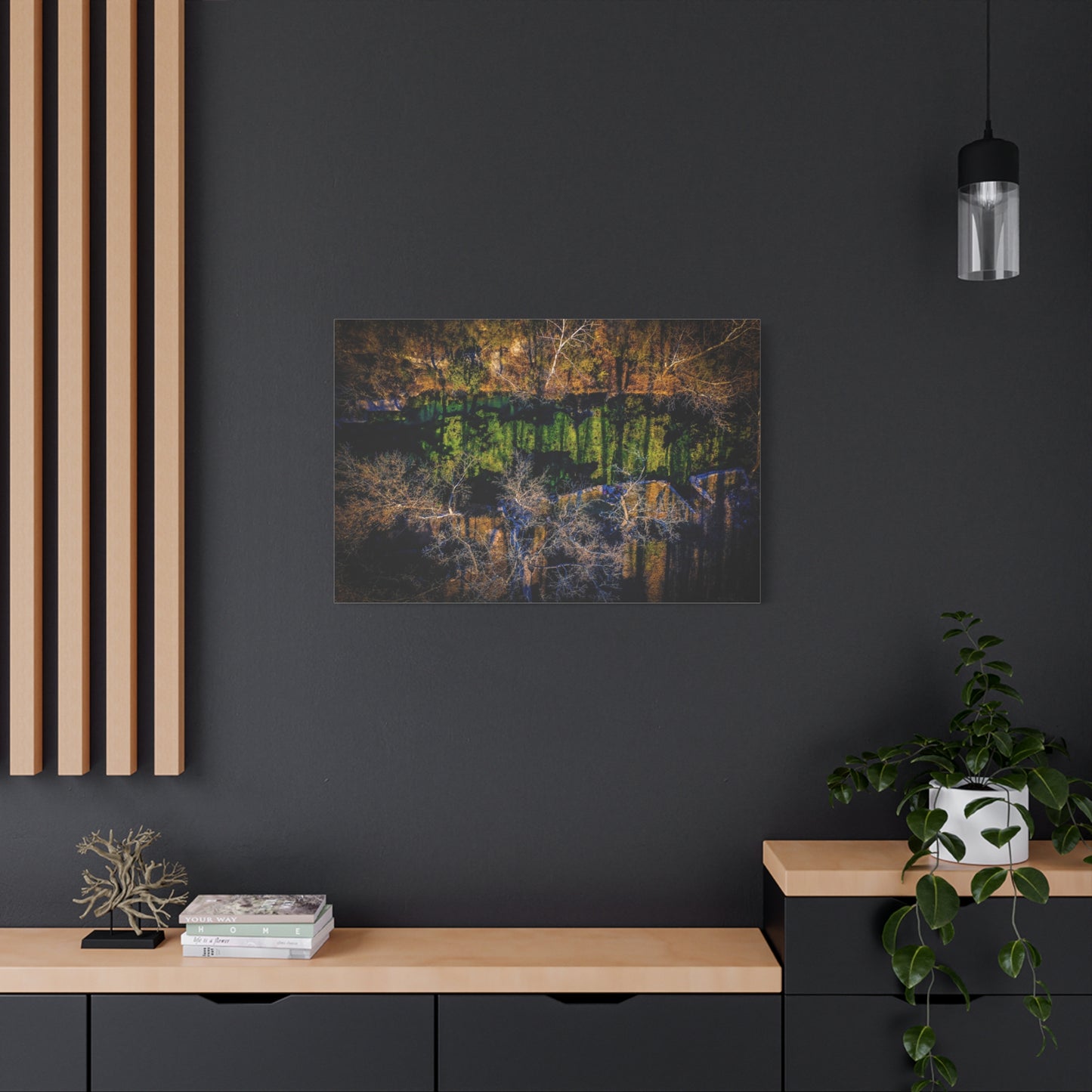 Abstract Forest Reflection Matte Canvas Wall Art — Stretched 1.25"