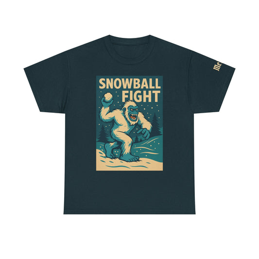 Snowball Fight T‑Shirt — Retro Yeti Winter Graphic Tee