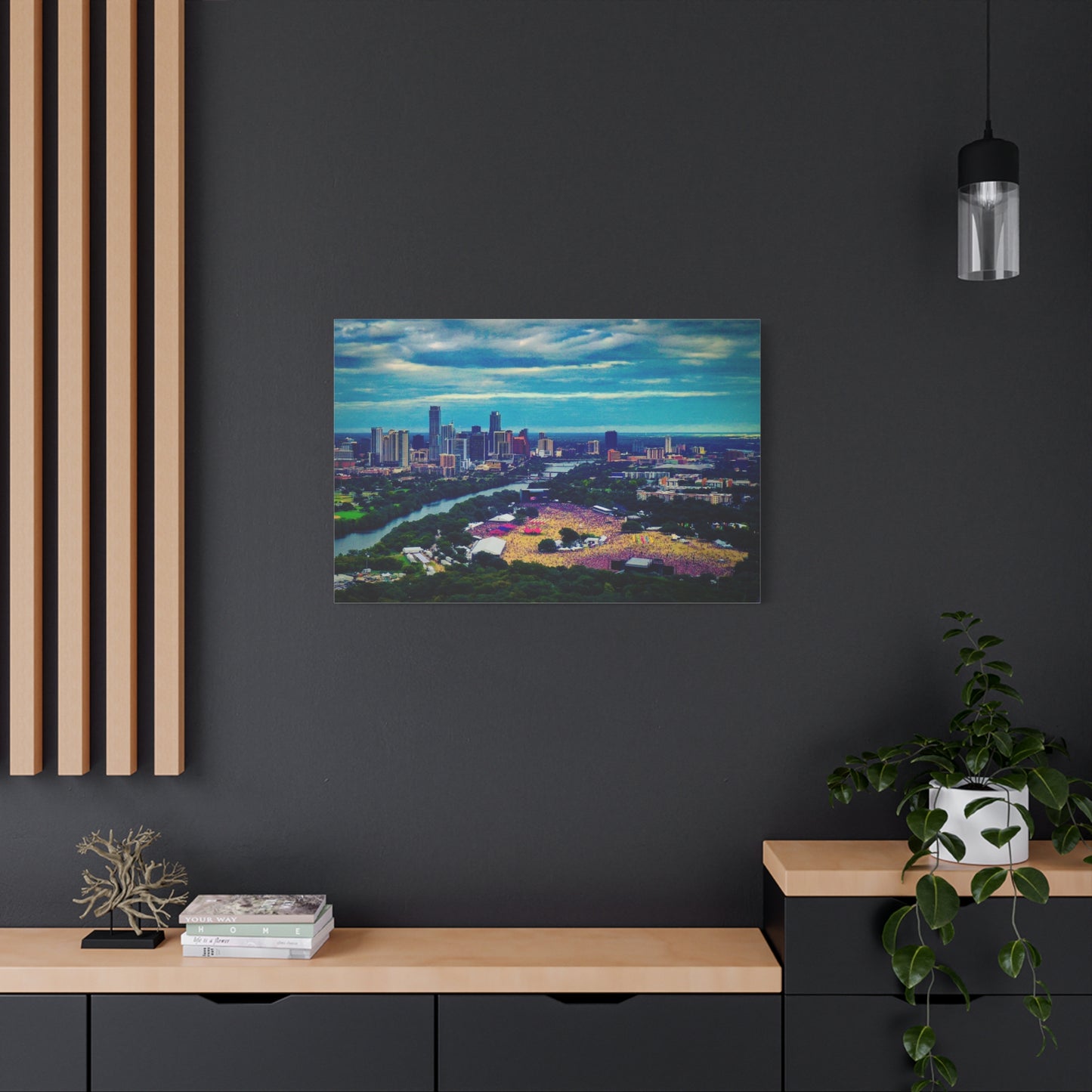 ACL Paul McCartney Concert Austin Skyline Canvas Print — Cityscape Wall Art of Downtown Austin & Zilker Park