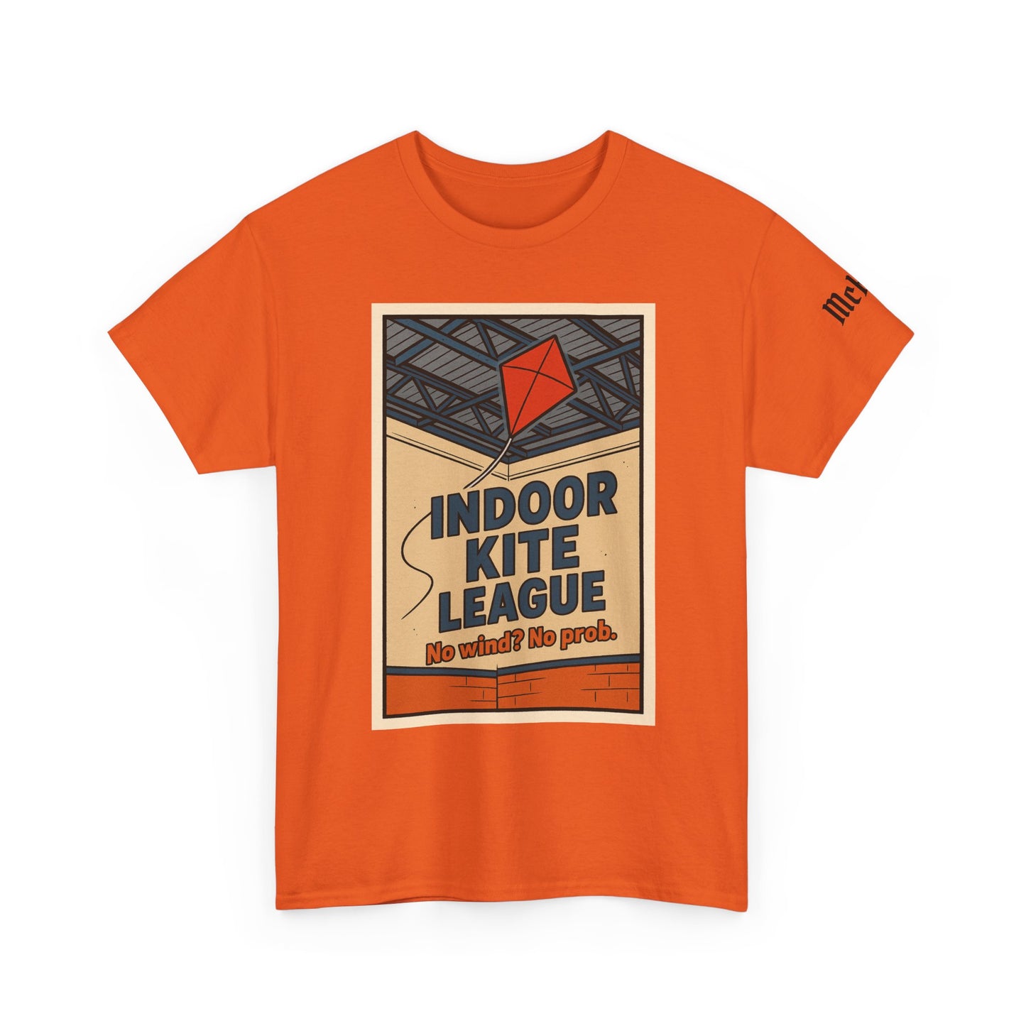 Indoor Kite League Tee — Retro 'No Wind? No Problem.' Graphic T-Shirt
