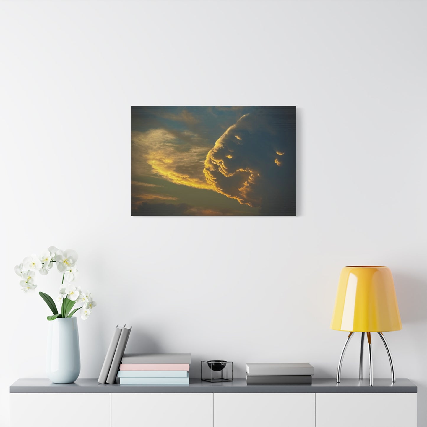 Sunset Cloud Lion Face Matte Canvas Wall Art