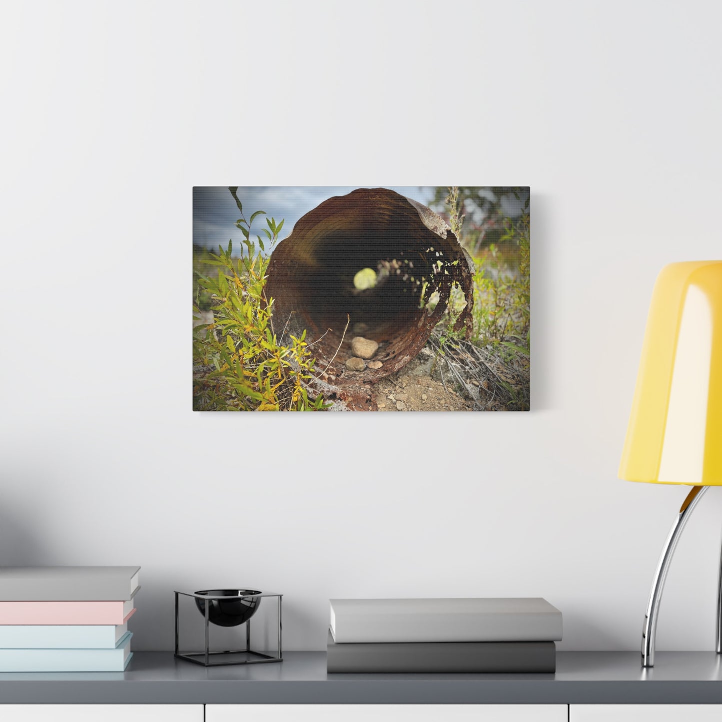 Rusty Pipe Nature Canvas Print — Matte Stretched Wall Art