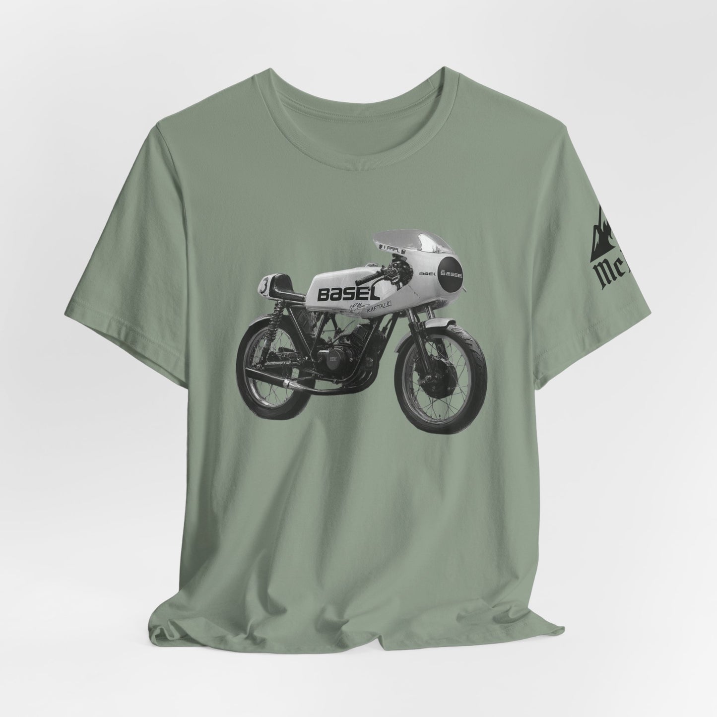 Vintage Café Racer Motorcycle T‑Shirt — 'Basel' Retro Bike Graphic