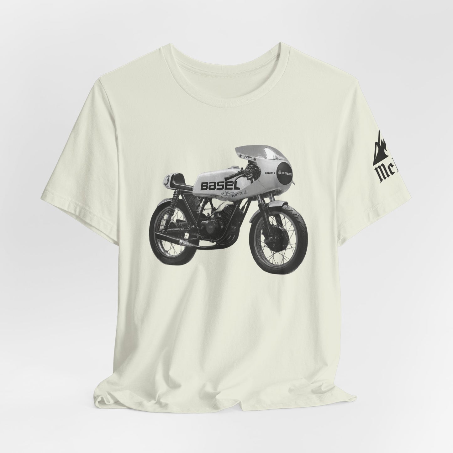 Vintage Café Racer Motorcycle T‑Shirt — 'Basel' Retro Bike Graphic