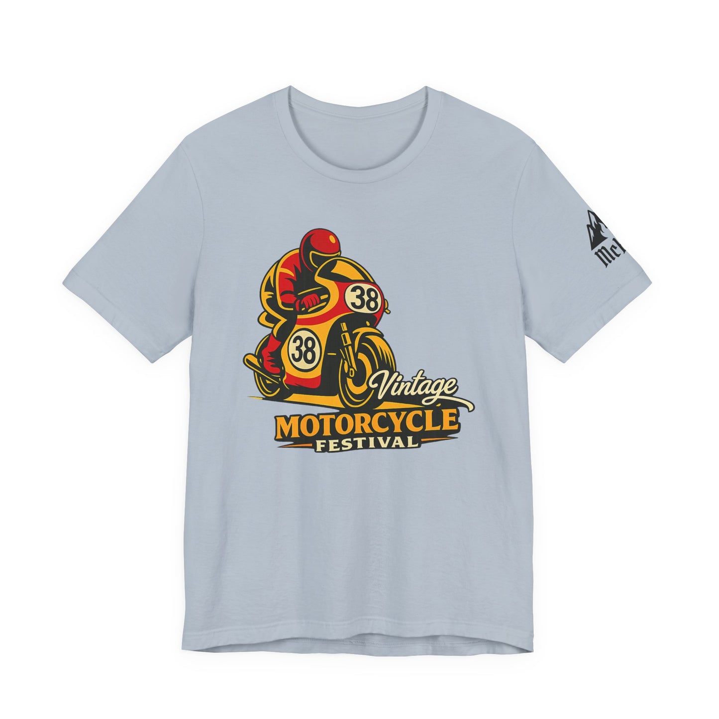 Motorcycle Racer Tee — Vintage Racing Graphic T-Shirt ("38")