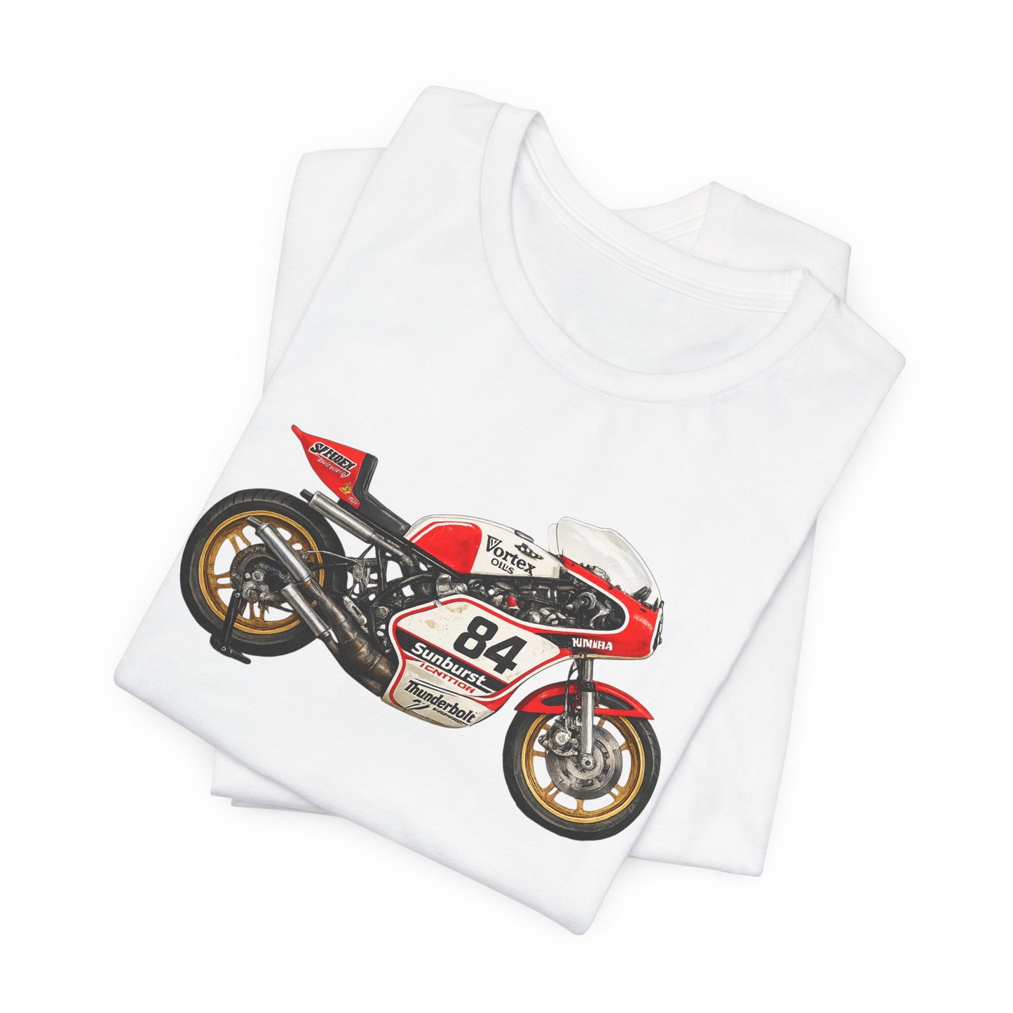 Vintage Racing Motorcycle Tee — Number 84 Cafe Racer Graphic Shirt