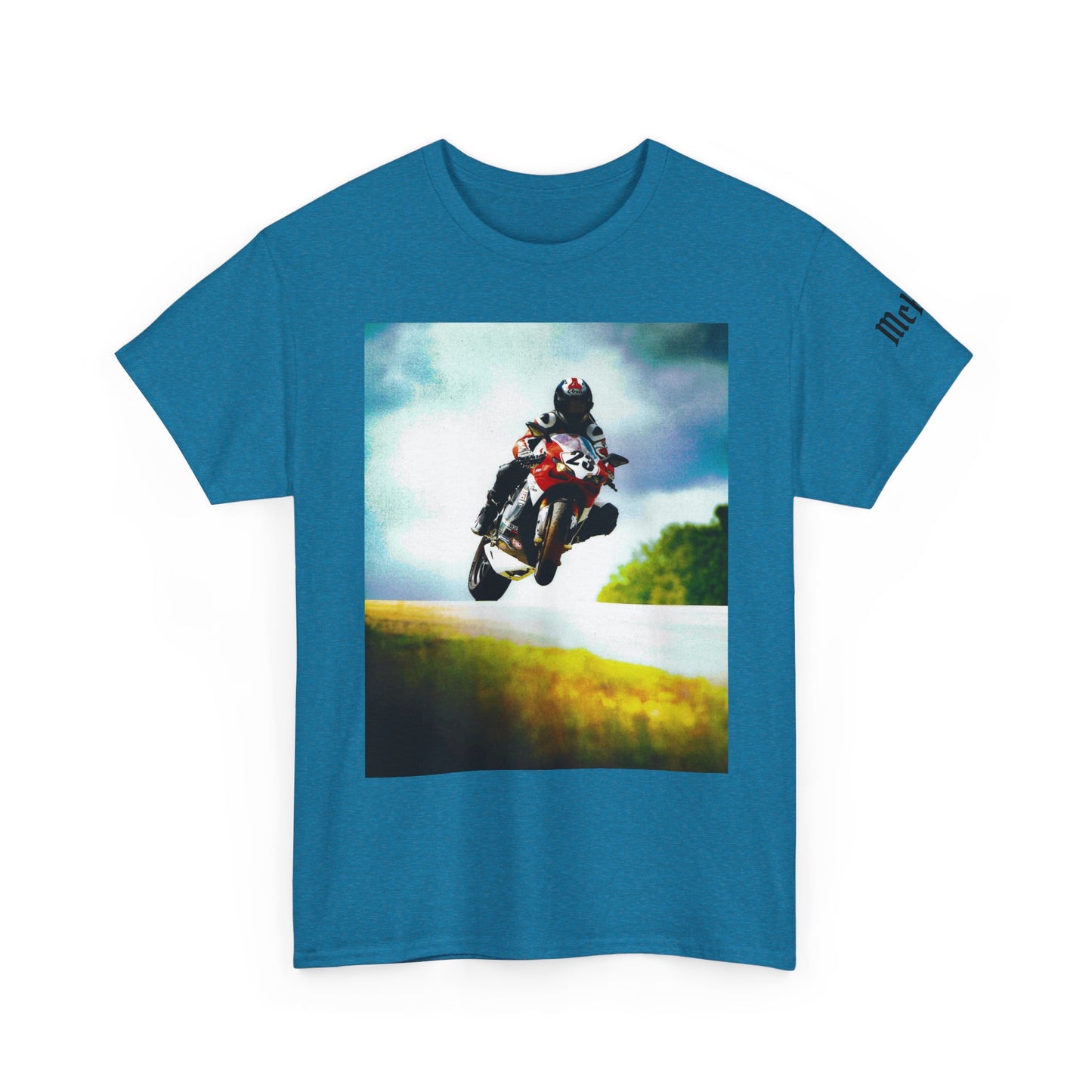 Motorcycle Wheelie Graphic Tee — Extreme Biker Racing Shirt