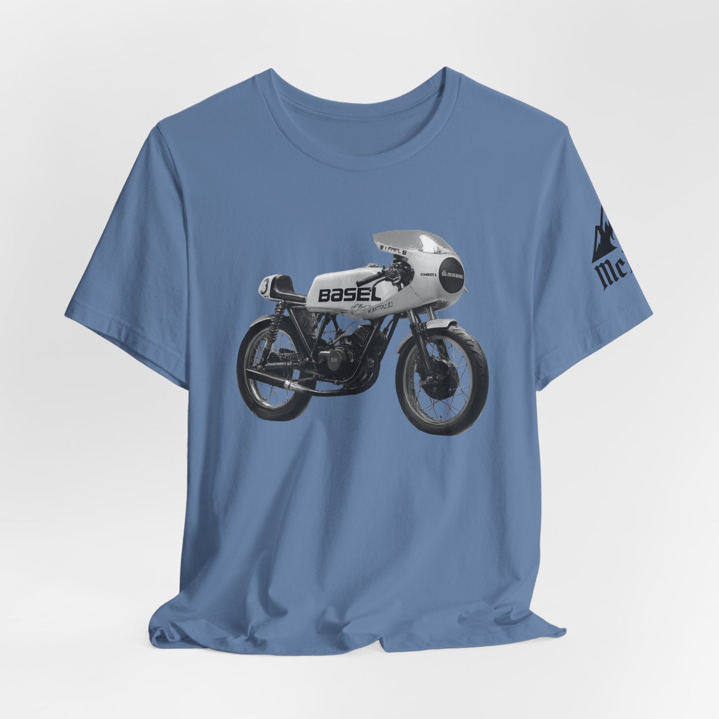 Vintage Café Racer Motorcycle T‑Shirt — 'Basel' Retro Bike Graphic