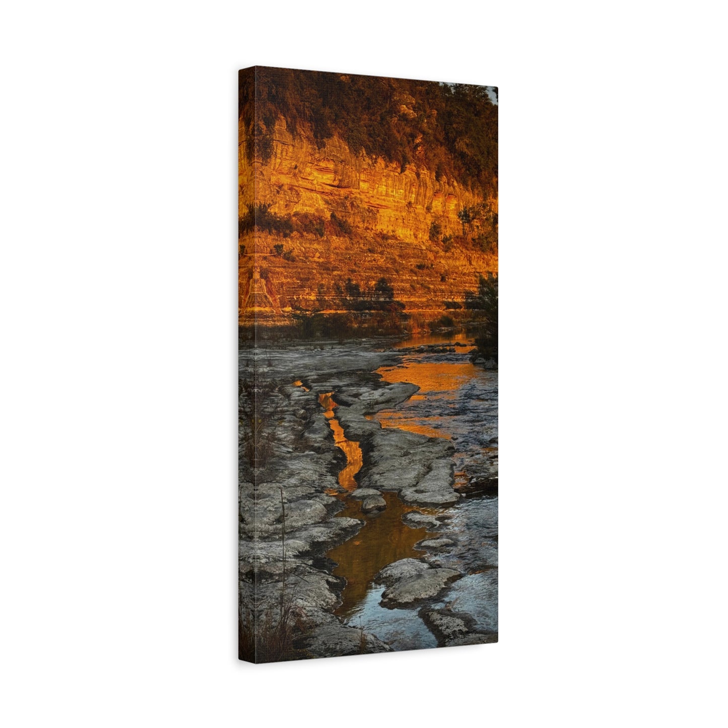 Golden Riverbank Matte Canvas Wall Art — Stretched 1.25"