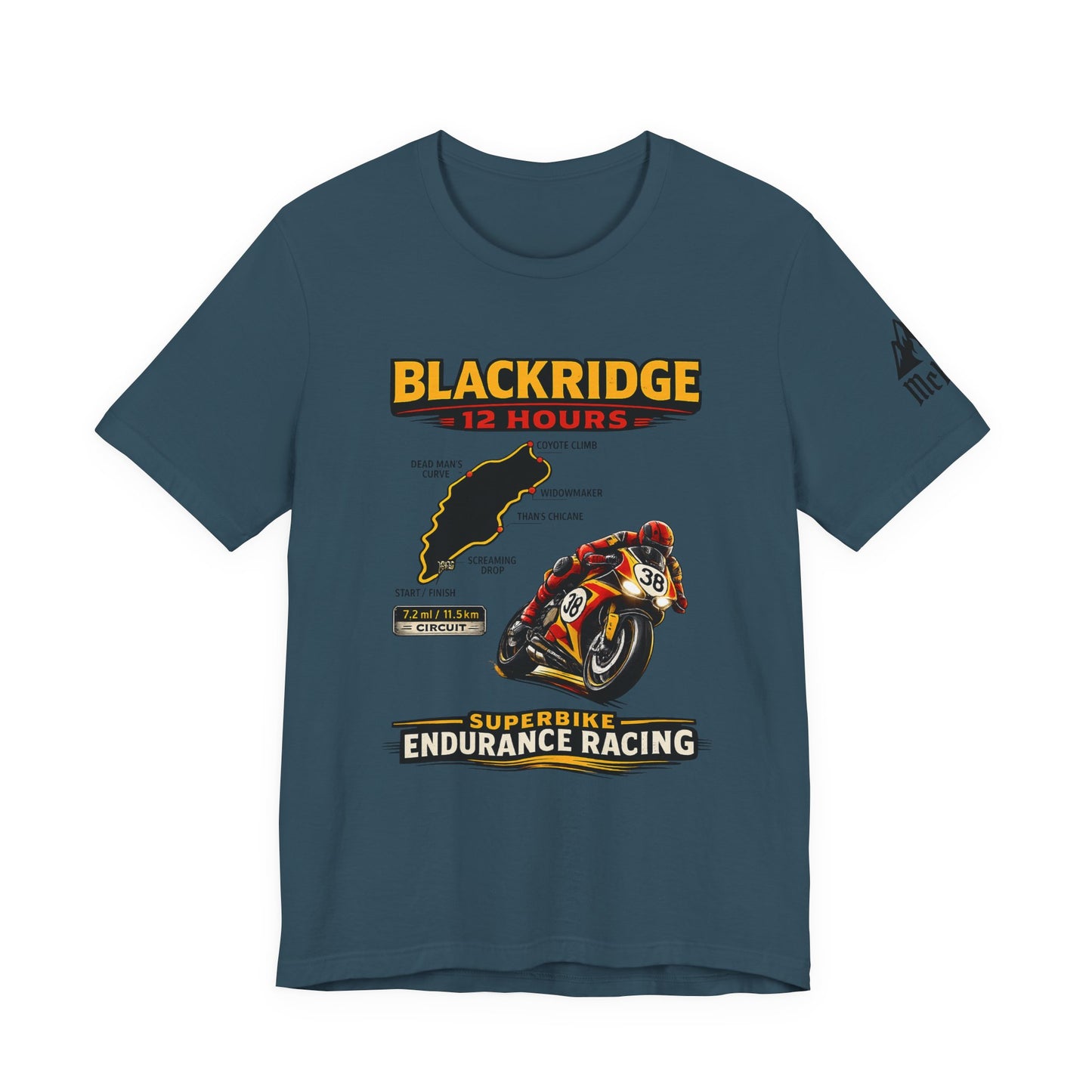 Blackridge 12 Hours Superbike Racing Tee — Endurance Motorcycle Graphic Shirt