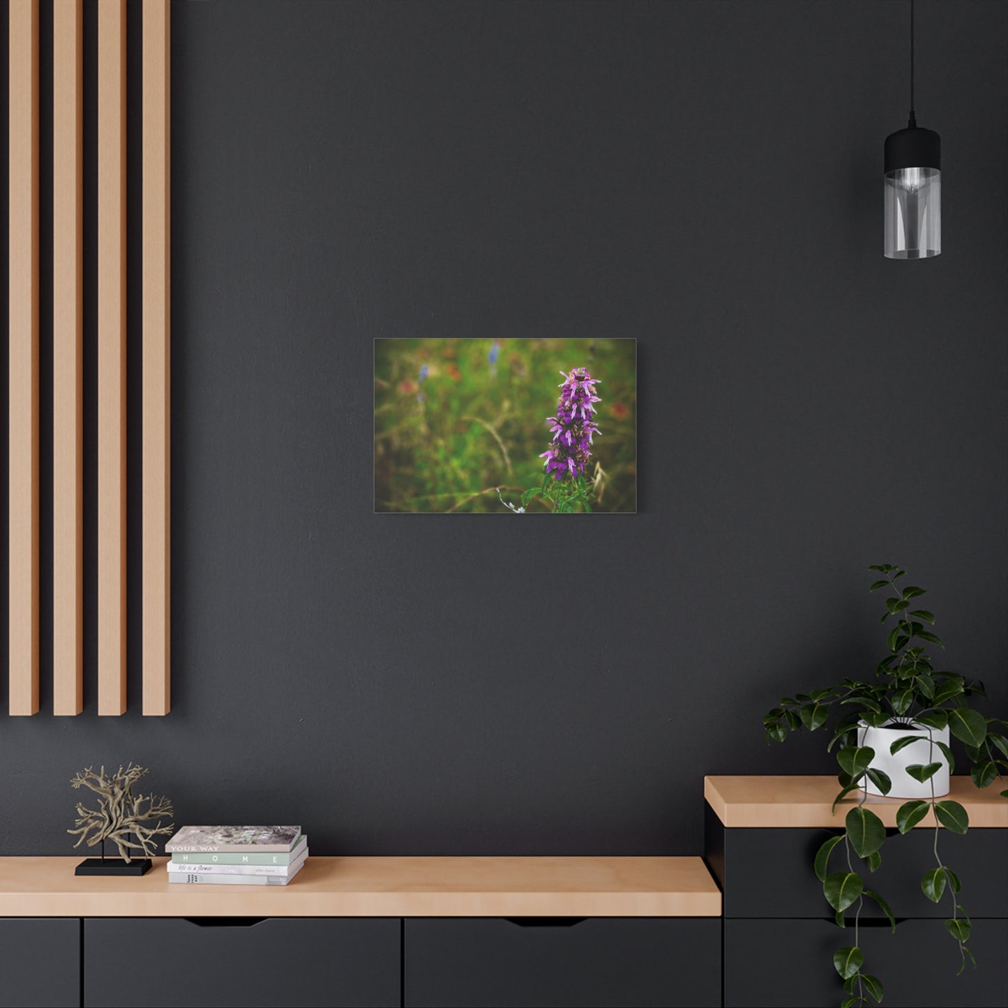 Wildflower Canvas Print — Purple Meadow Floral Wall Art (Matte Stretched)