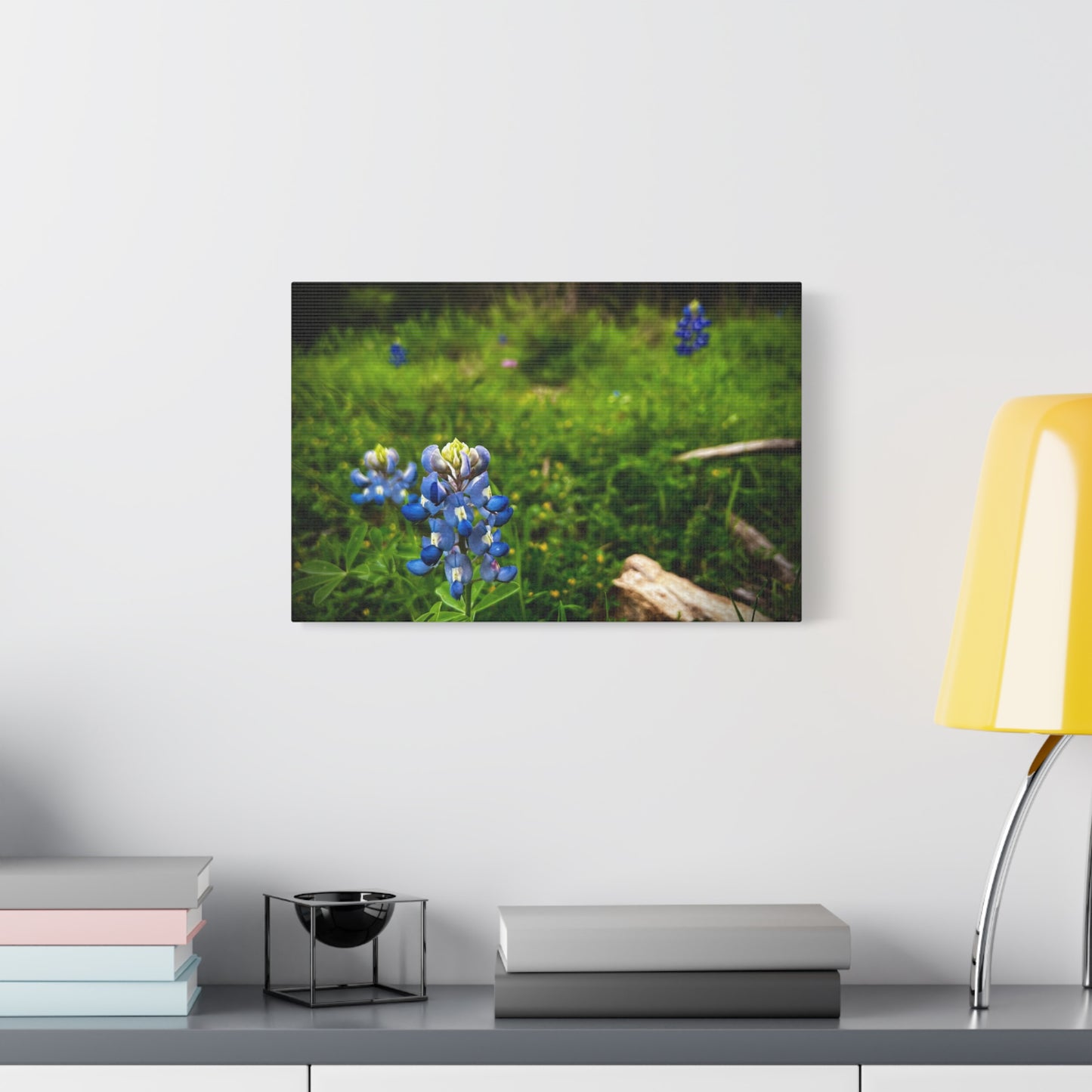 Bluebonnet Field Canvas Wall Art — Matte Stretched Floral Print
