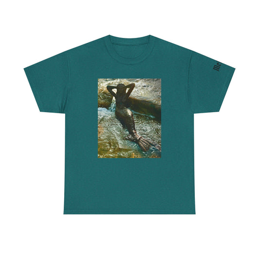 Mermaid Relaxing on Rocks Graphic Tee