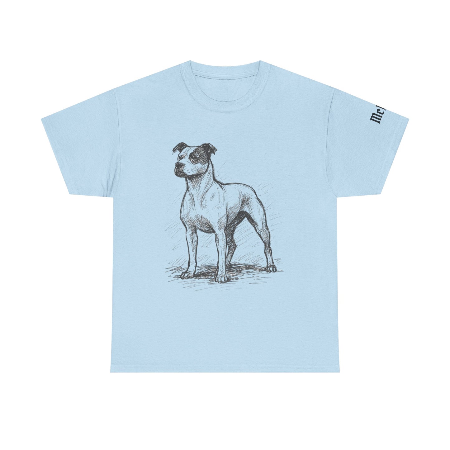 Staffordshire Terrier Sketch T-Shirt — Realistic Dog Illustration Tee