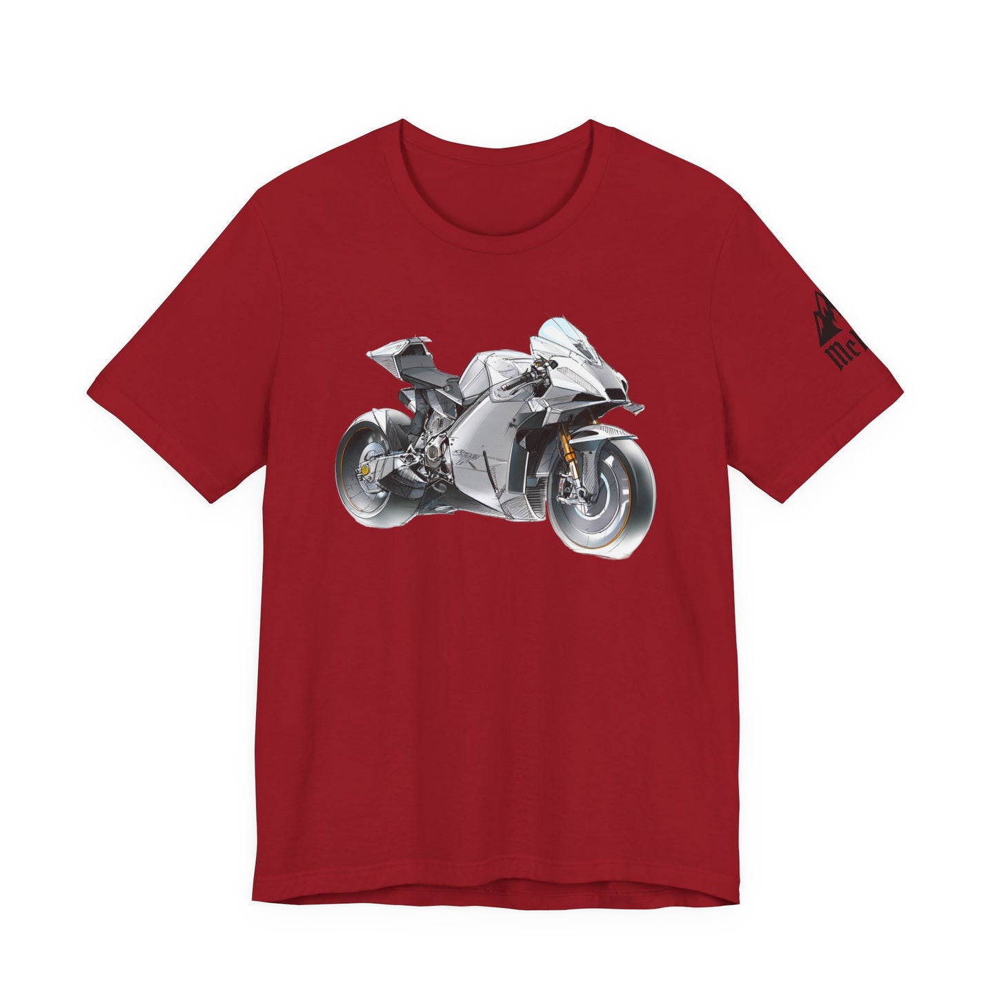 Sportsbike Graphic Tee — Silver Superbike Design