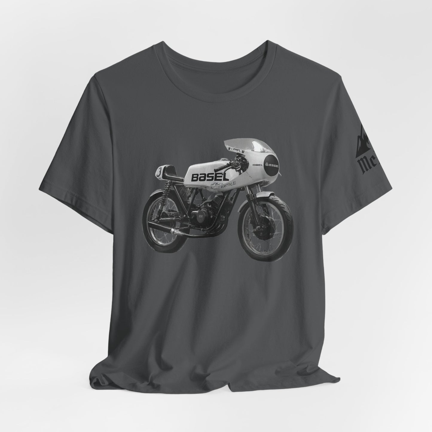 Vintage Café Racer Motorcycle T‑Shirt — 'Basel' Retro Bike Graphic
