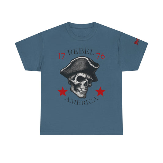 Rebel 1776 Skull Tee — American Revolution Patriot Graphic T-Shirt