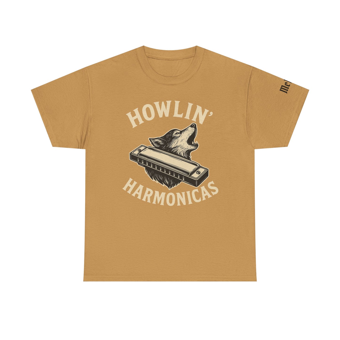 Howlin' Harmonicas T-Shirt — Vintage Wolf & Harmonica Music Tee