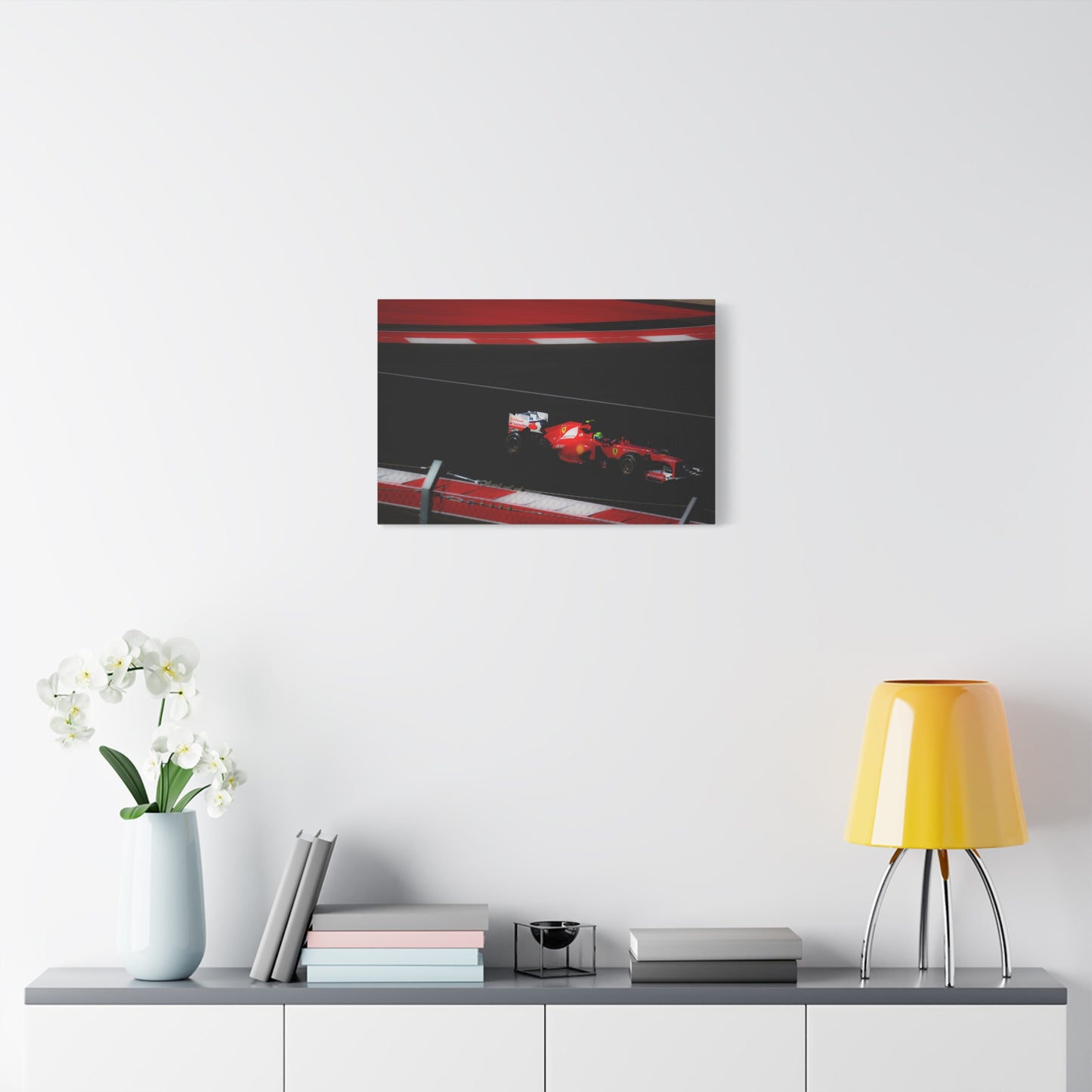 Ferrari Formula Racecar Canvas Print — Red F1 Track Wall Art