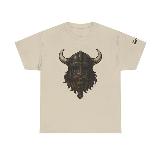 Viking Helmet Warrior Tee — Norse Beard Helmet Graphic T-Shirt