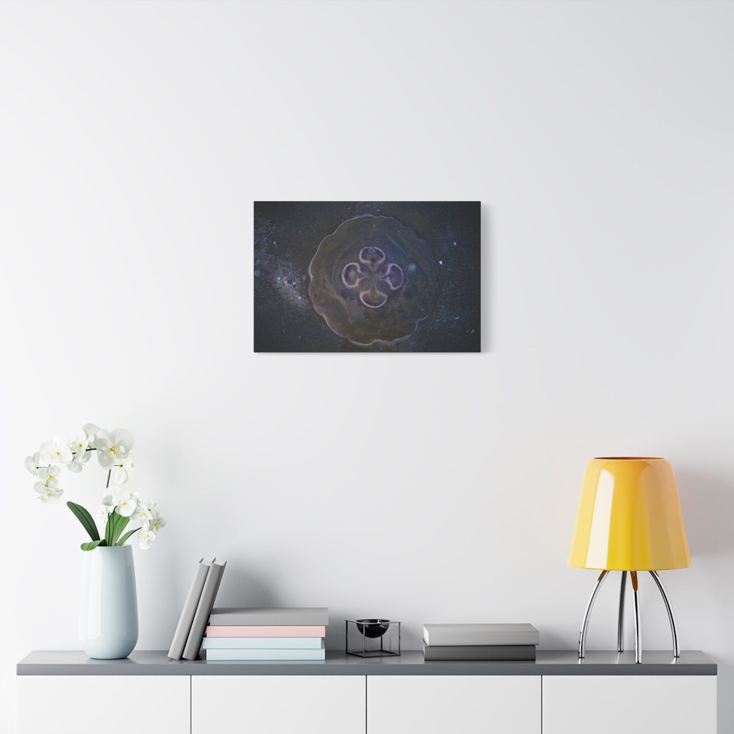 Abstract Jellyfish Canvas Print — Ethereal Ocean Wall Art, Matte Stretched 1.25"