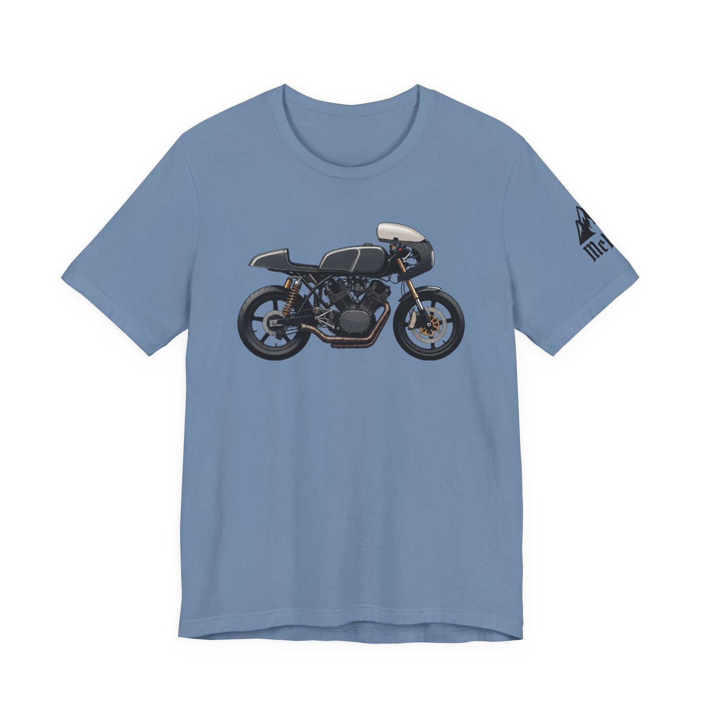Cafe Racer Motorcycle Tee — Vintage Black Bike Graphic T-Shirt
