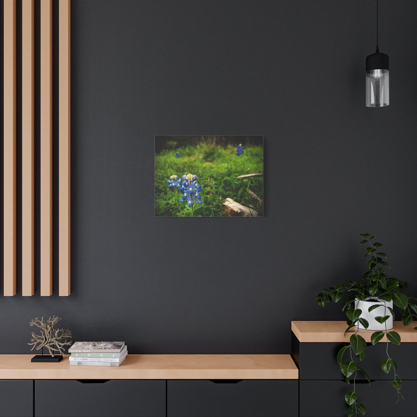 Bluebonnet Field Canvas Wall Art — Matte Stretched Floral Print