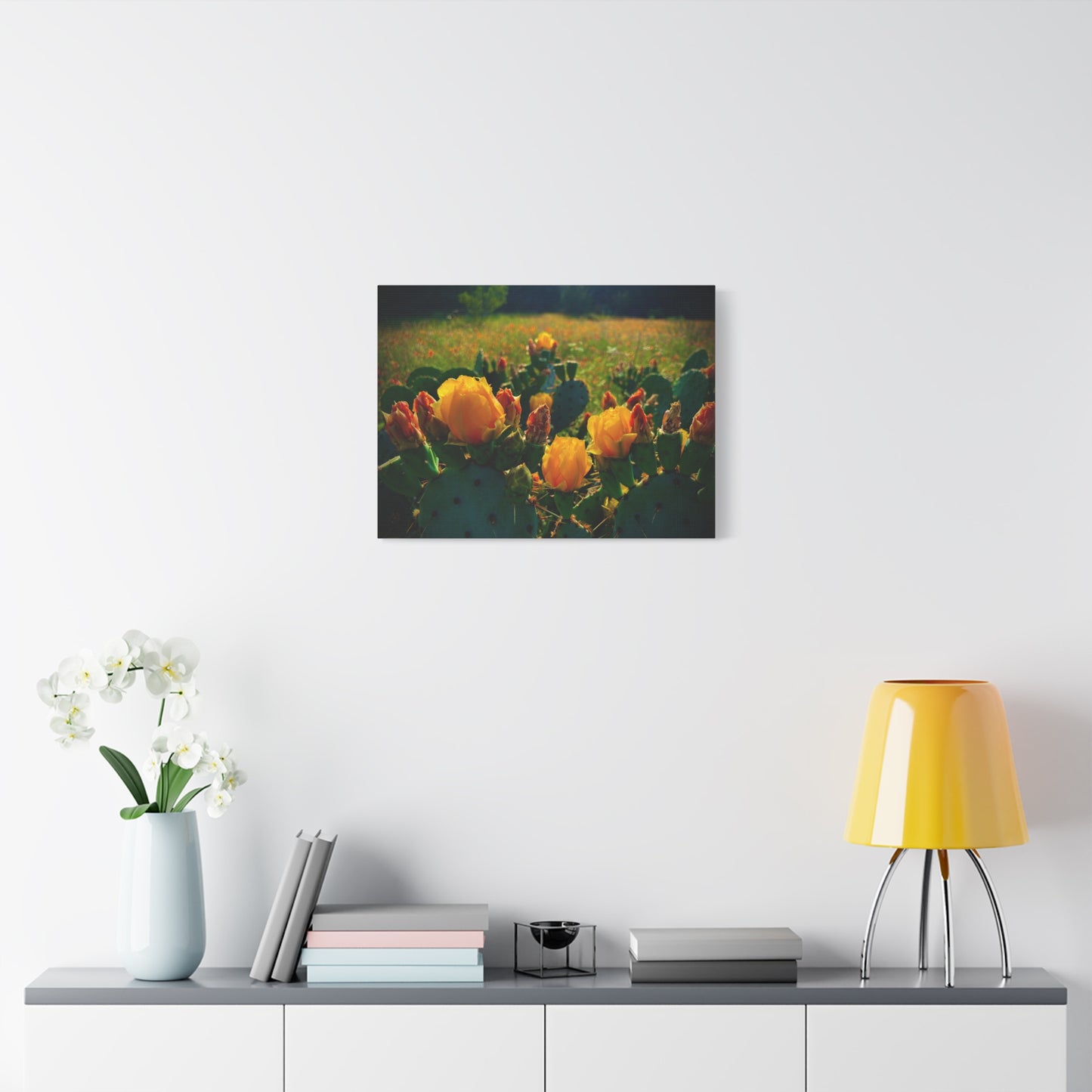 Prickly Pear Cactus Bloom Matte Canvas Print — Stretched Wall Art