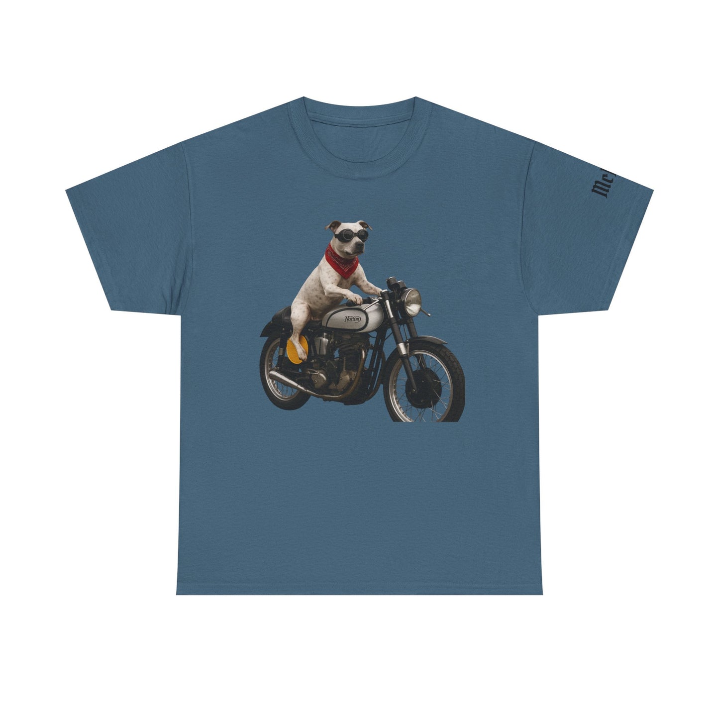 Dog on Motorcycle T-Shirt – Retro Biker Pup Graphic Tee