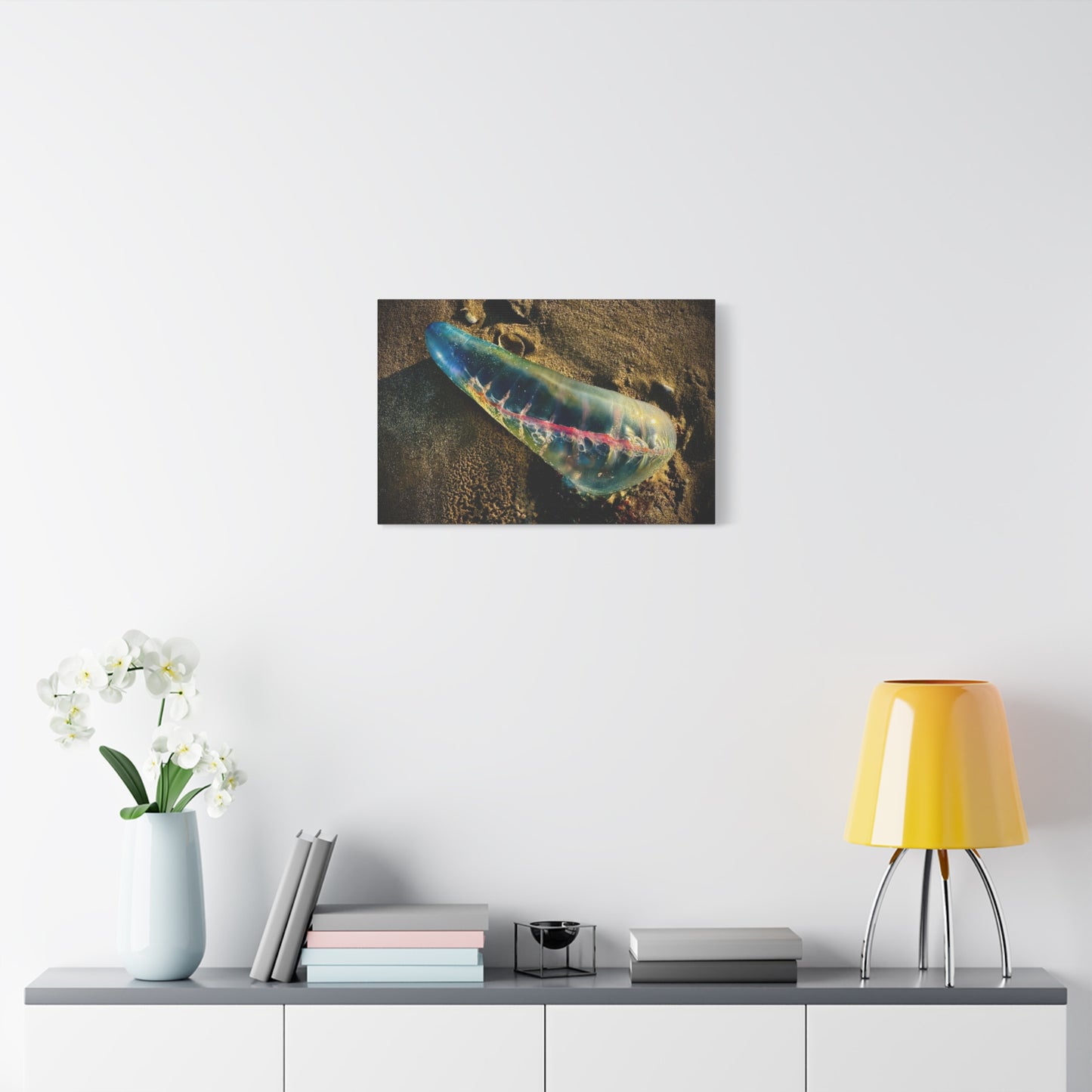 Blue Portuguese Man o' War Canvas Print — Beach Nautical Wall Art