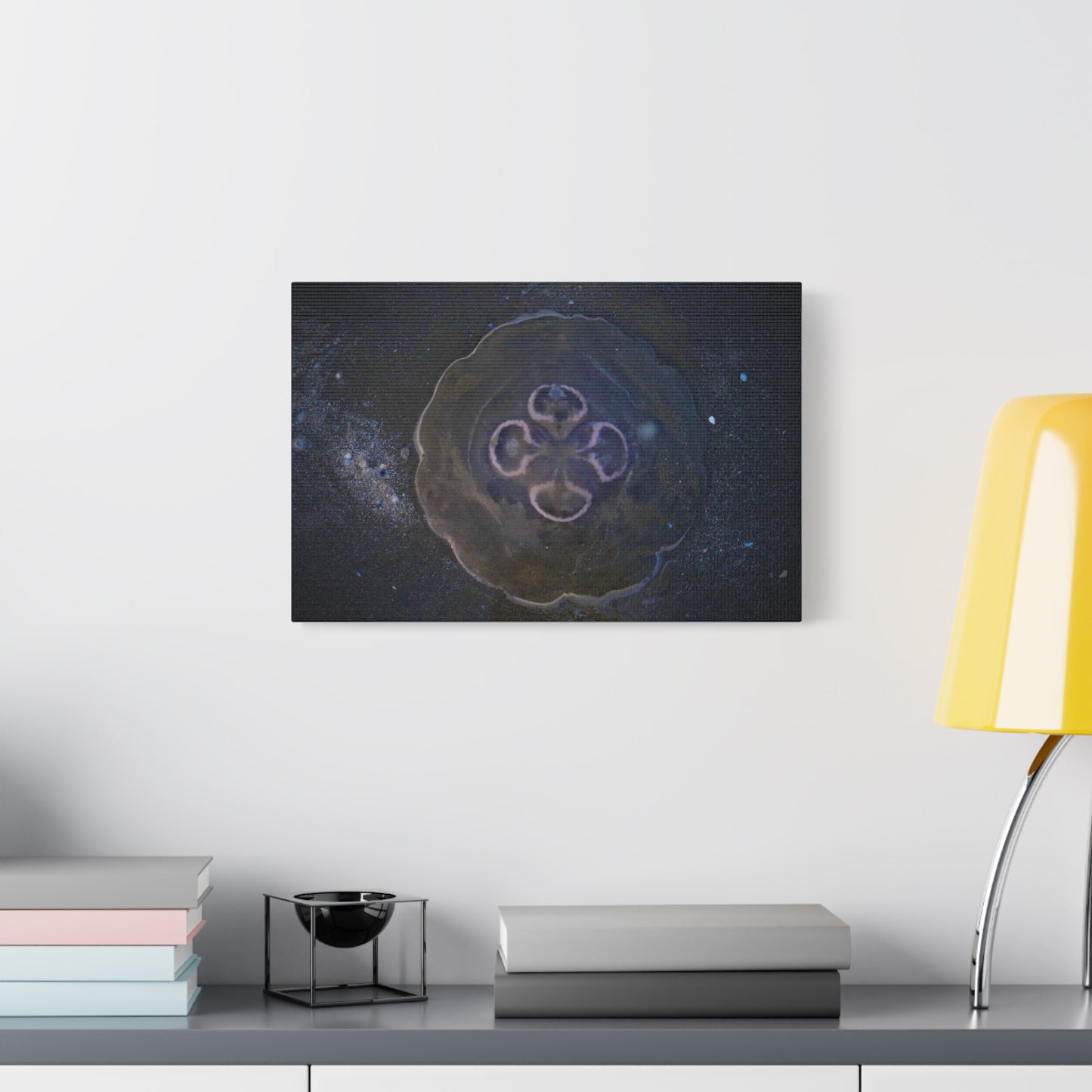 Abstract Jellyfish Canvas Print — Ethereal Ocean Wall Art, Matte Stretched 1.25"