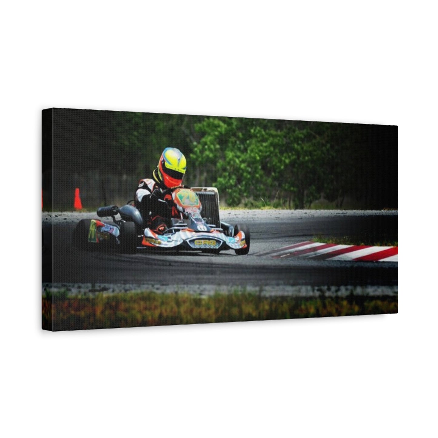 Go-Kart Racing Canvas Print — Action Track Wall Art