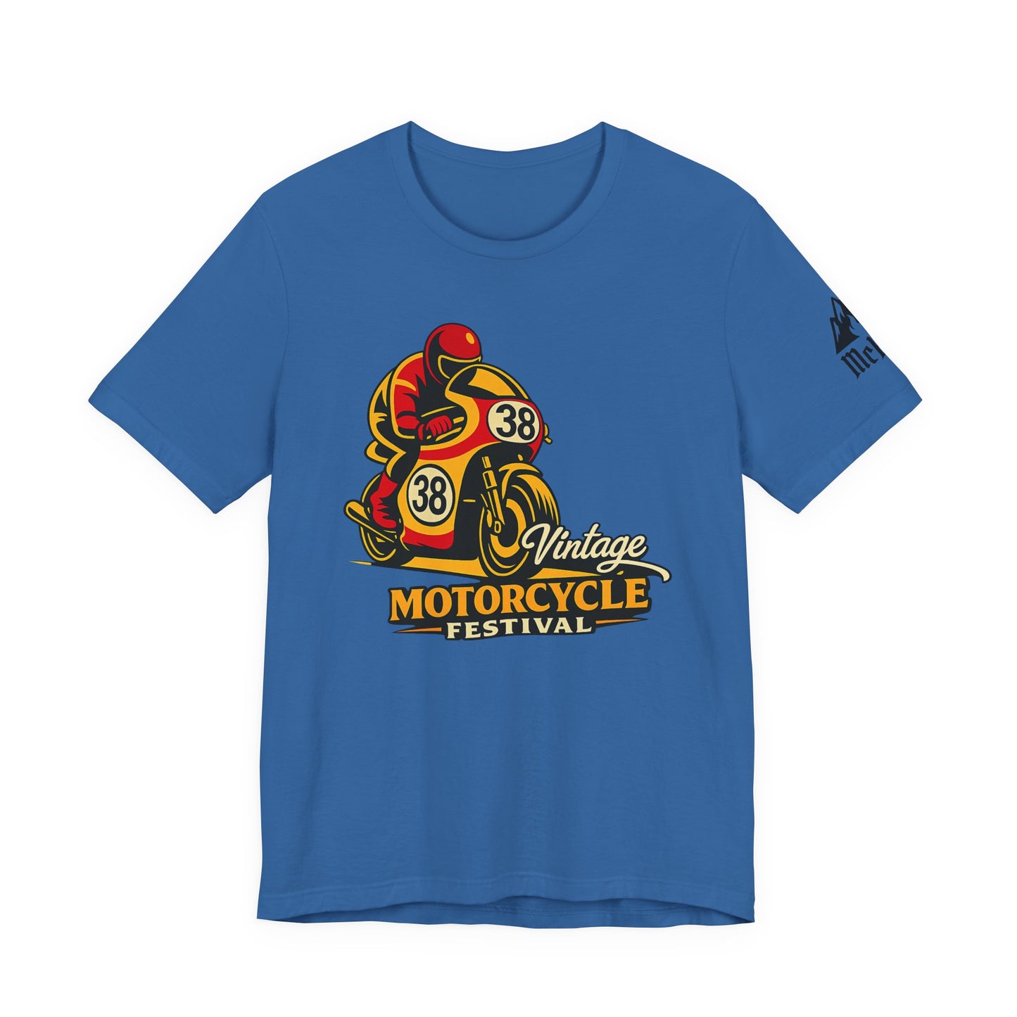 Motorcycle Racer Tee — Vintage Racing Graphic T-Shirt ("38")