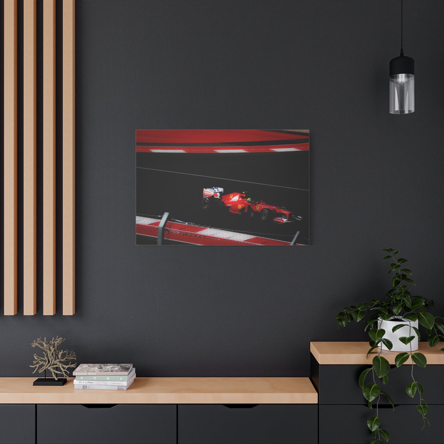 Ferrari Formula Racecar Canvas Print — Red F1 Track Wall Art