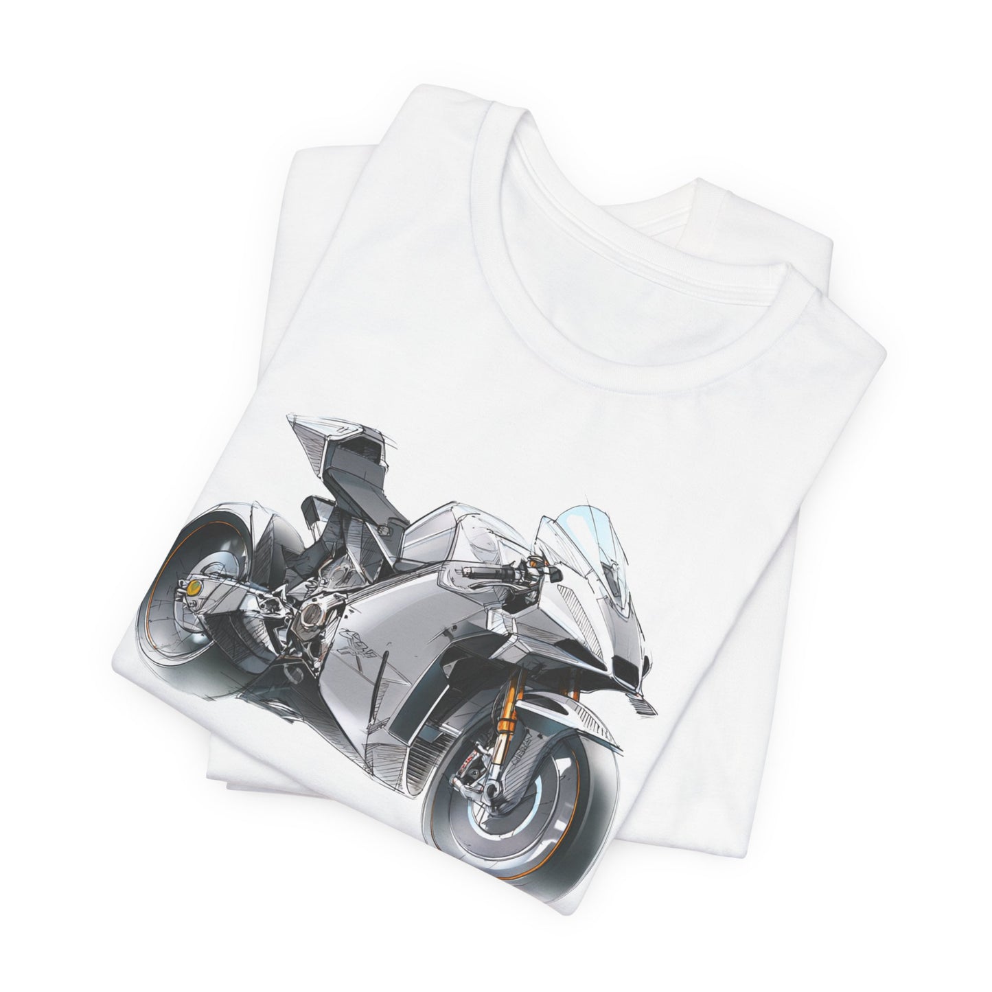 Sportsbike Graphic Tee — Silver Superbike Design