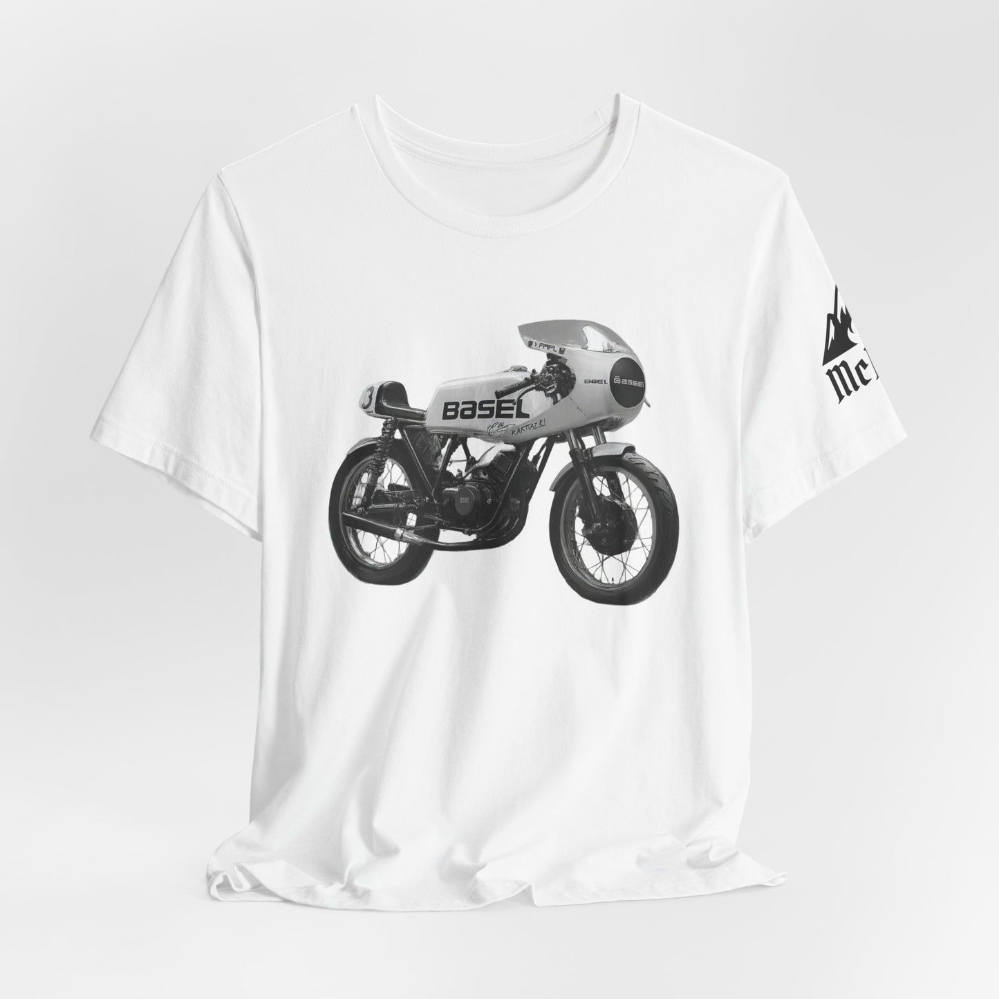 Vintage Café Racer Motorcycle T‑Shirt — 'Basel' Retro Bike Graphic