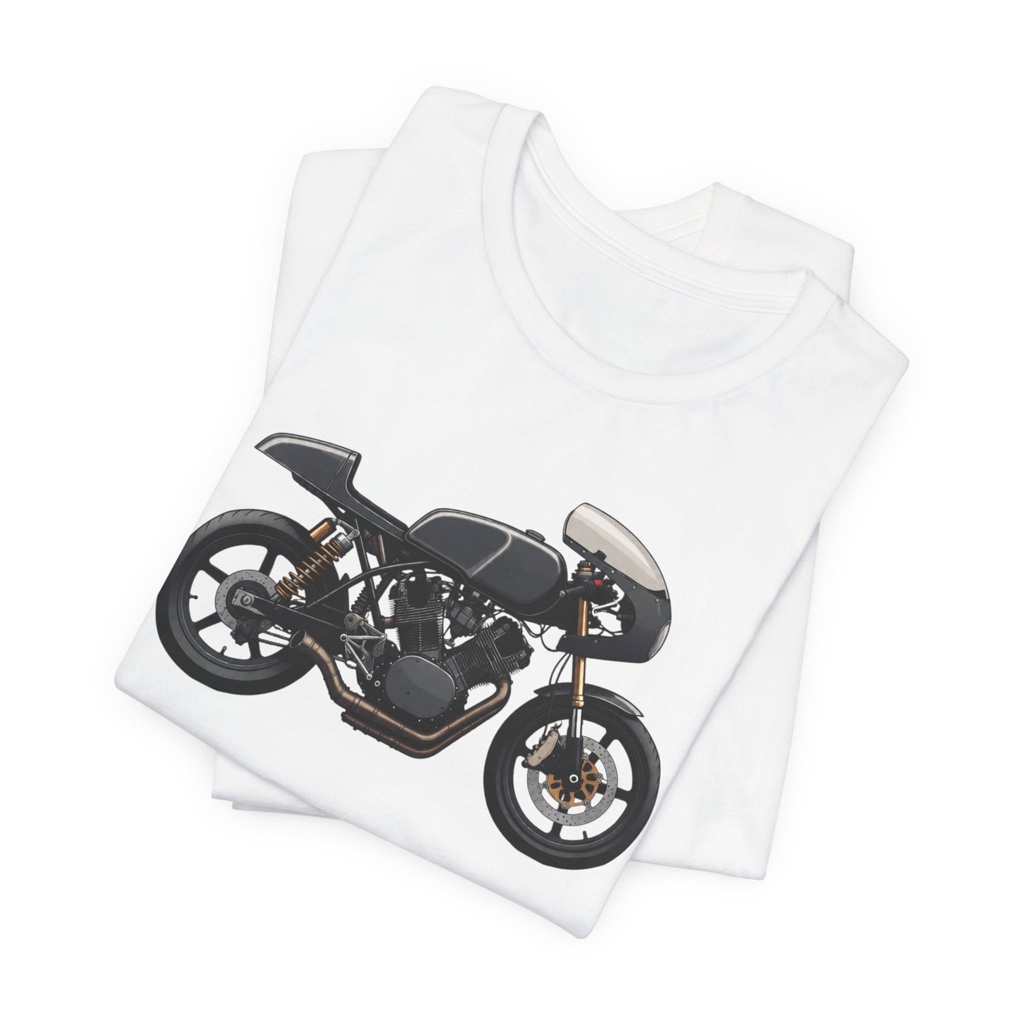 Cafe Racer Motorcycle Tee — Vintage Black Bike Graphic T-Shirt