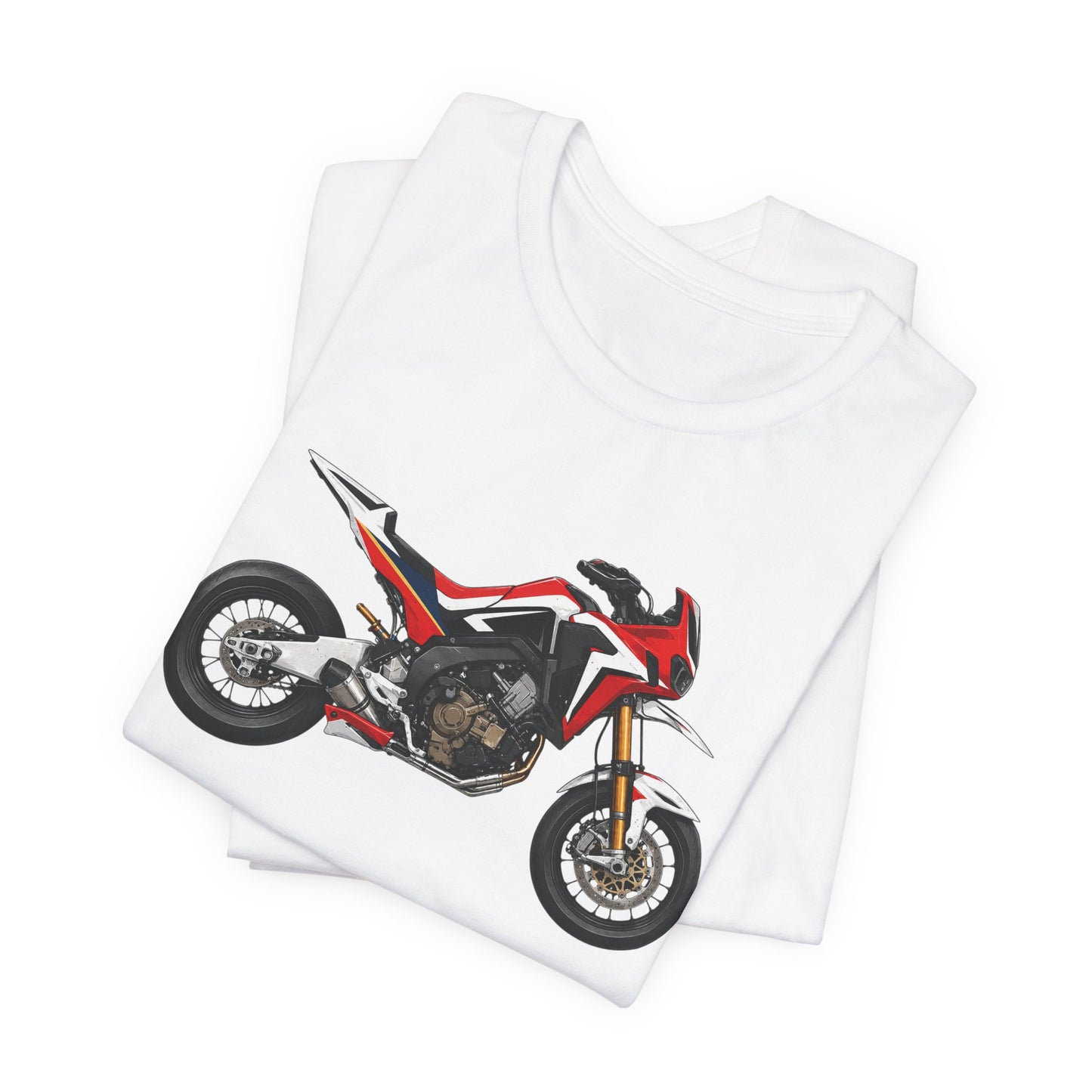 Motorcycle Graphic Tee — Red Adventure Dirt Bike T-Shirt